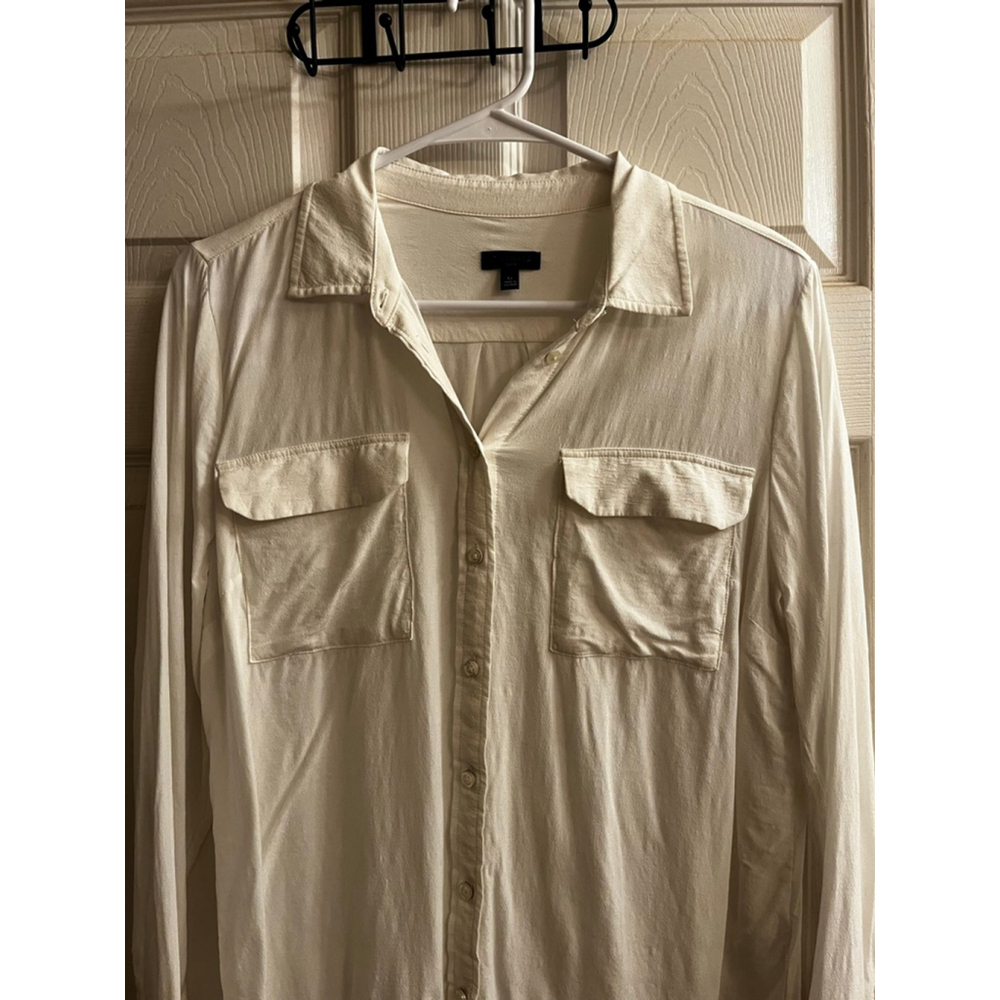 Women's Talbots~Button Down Shirt Off-White~LP - Picture 6 of 10